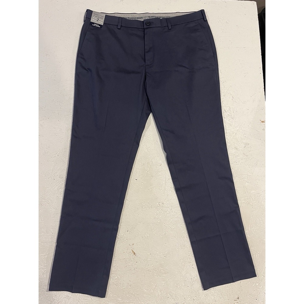 HAGGAR Iron Free Premium Blue Men's Size‎ 38x32 Slim Straight HC41000